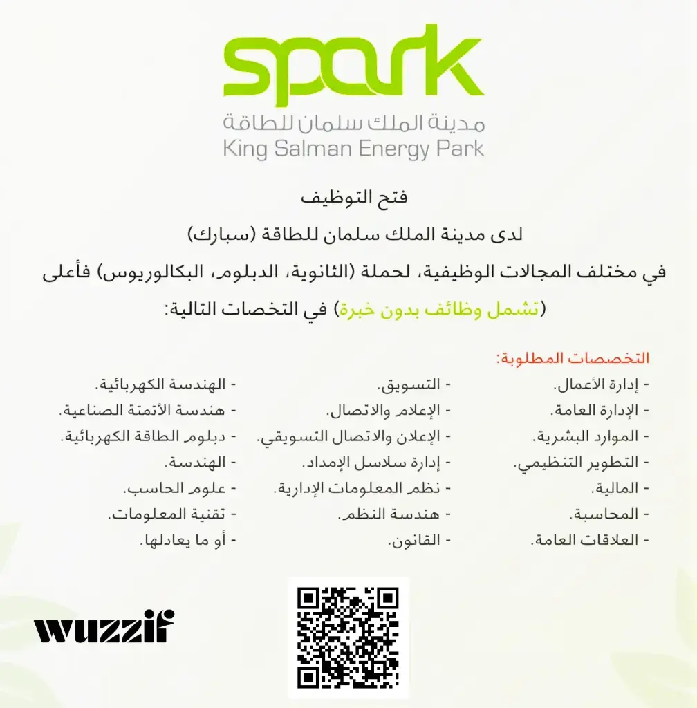 إعلان (12) وظيفة هندسية شاغرة في مدينة الملك سلمان للطاقة