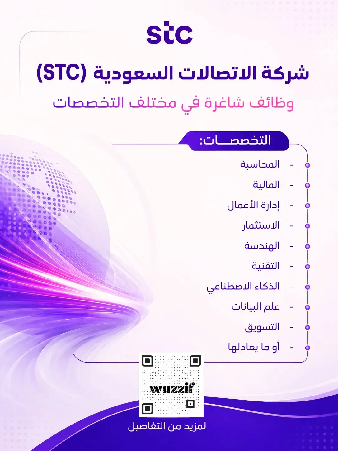 شركة الاتصالات السعودية (stc) تعلن وظائف شاغرة لحملة البكالوريوس